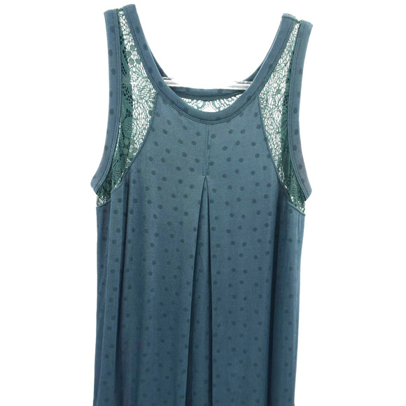 Free People Make It Count Jade Green Dot Lace Drop Waist Sleeveless Dress XS - Picture 3 of 9